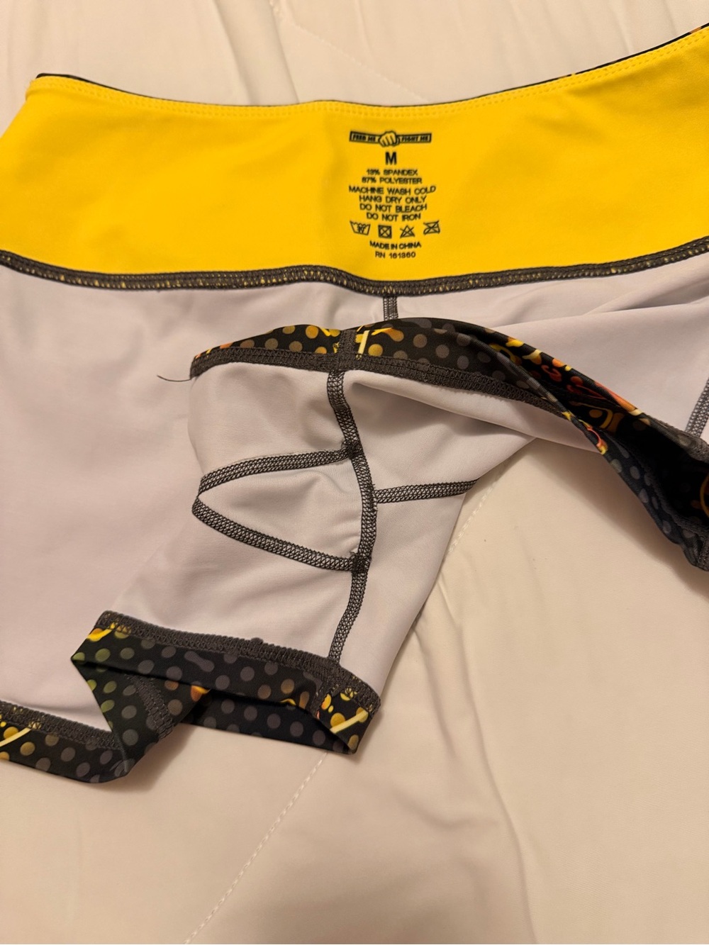 Feed me fight me medium Neon Snacks Workout Shorts - Black with Neon Print fmfm - Picture 7 of 7